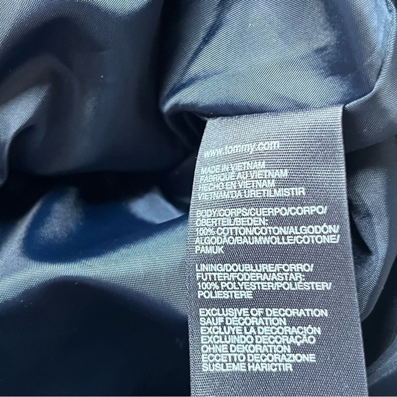 Tommy Hilfiger Women’s Navy Utility Rain Military Jacket Coat Black Blue Small - Picture 7 of 10